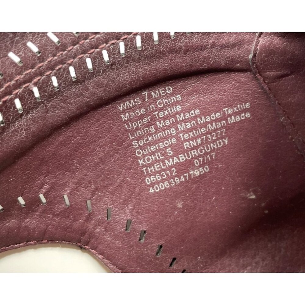 Sonoma Thelma Burgundy Faux Suede Open Toe Bootie Womens Size 7M - Picture 9 of 10